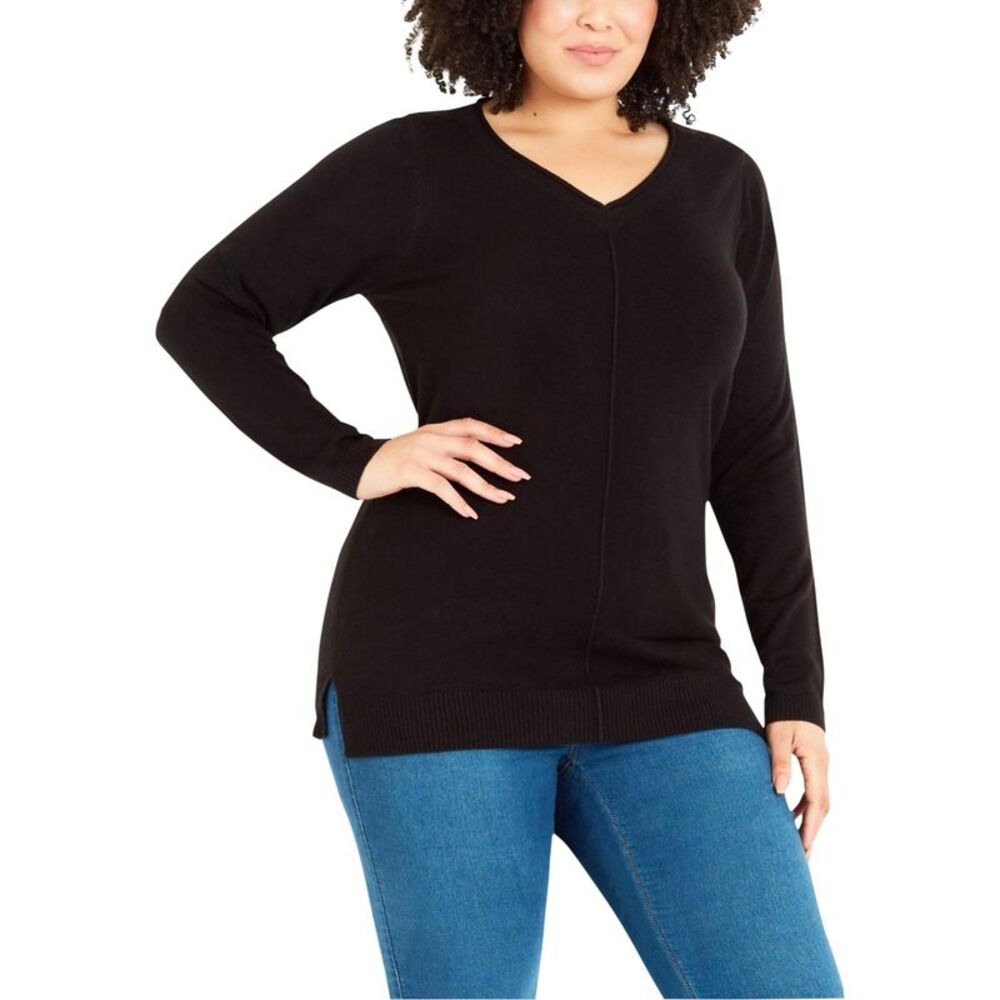 EVANS Womens Plus Size V Neck Pullover Sweater, NWT